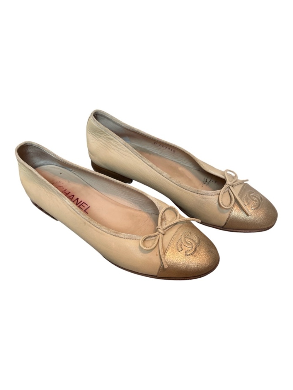 CHANEL Classic Cap Toe CC Logo Ballet Flats Loafers \\ 38